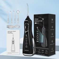 Lism Oral Irrigator Tooth Scaler 5-trinns justering Vanntrådholder Bærbar Dental Vannstråle 350ml Ipx6 Vanntett Teeth Cleaner L15 Svart