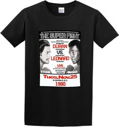 Roberto Duran V Sugar Ray Leonard Træning Boksning T-shirt til mænd rint Tees Kort ærmet O hals L