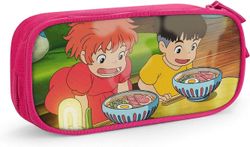 Kerota Ponyo penaali 3D-mukautettu tulostus Suurikapasiteettinen kaksinkertainen vetoketjullinen kynälaukku toimistoon, koulumatkalle-vaaleanpunain...