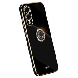 Samsung Galaxy S25 Edge Case Ring Kickstand galvanointi TPU-puhelimen kansi Musta