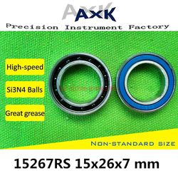 15267 Hybrid keramisk leje 15x26x7 mm Abec-1 (1 stk) Cykel bundbeslag og reservedele 15267rs Si3n4 Kuglelejer 15267-2rs