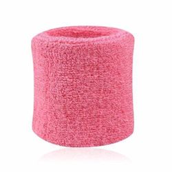 2stk farverige Unisex Sport Sweatband armbånd Bomuld håndledsbeskytter Kører Pink