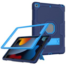 Silikon + PC nettbrettveske til iPad 10.2 2021 Marineblå