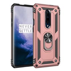 Shockproof rustning sag for oneplus 7 pro med kickstand all inclusive dække steg guld rpc2507