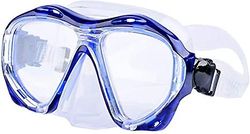 Linkrunning Svømmemaske beskyttelsesbriller UV-beskyttelse Anti tåge og anti lækage til mænd Kvinder Unge Voksne Dykning Snorkling Blå