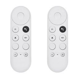 2 kpl Bluetooth-äänikaukosäädin vuodelle 2020 Google TV 4K Snow G9N9N -kaukosäätimen vaihto Valkoinen