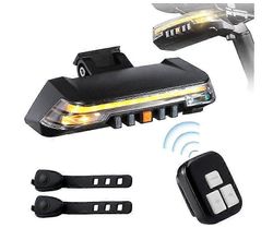 Pyörän takavalon suuntavilkku langattomalla kaukosäätimellä, USB-lataus vedenpitävä LED-pyörän takavalo, jossa on 8 vakaata / salamatilaa MTB Road ...