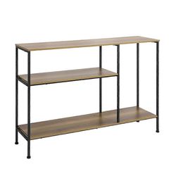 SoBuy FSB35-PF, Vintage 100 cm pitkä konsolipöytä, eteisen sivupöytä 3 hyllyllä olohuoneeseen, eteisen säilytysteline metallirungolla Musta + luont...