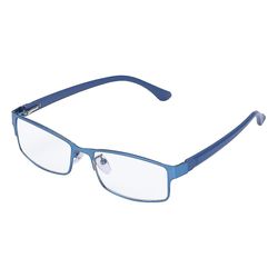 Mode mænd titanium legering forretning læsebriller ikke sfærisk belagt Blå -1.50