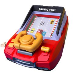 Kilpa-auton seikkailupelikonsoli sähköinen äänitehosteiden simulointi lasten ohjauspyörä Punainen