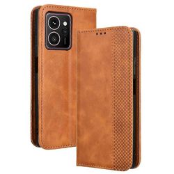 HMD Skyline nahkakotelo lompakkoteline retro tekstuuri puhelimen kansi - ruskea Monivärinen Brown