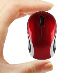 Mini pieni langaton hiiri matkaan Optinen kannettava mini langaton hiiri USB-vastaanottimella pc-kannettavalle tietokoneelle Punainen