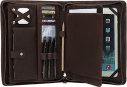 Nahkaportfolio Ipad Pro 11 2021 3rd/2nd/1st Generation lyijykynänpitimellä, aito nahkainen business notepad legal pad -kannettava portfolio Z: llä