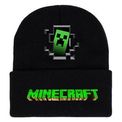 Kvinner Menn Unisex Beanie Hat Minecraft Strikket Beanie Winter Casual Hip Hop Skull Cap B