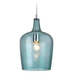Firstlight Lighting Glas 1 Let kuppel loft vedhæng Krom, Aqua Glas, E27