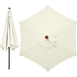 Sldxd 3 meter 6 arm parasol udskiftning dækker haven baldakin udskiftning parasol betræk udskiftning parasol betræk kun parasol betræk (creme hvid)...