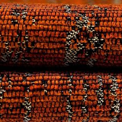 Mcalister Textiles Mcalister tekstiler tekstureret chenille brændt orange stofprøve