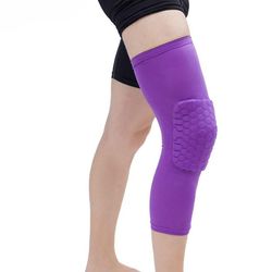 1Pcs basketball knæ puder ærme honeycomb skinne elastisk knæpude beskyttelsesudstyr patella skum støtte volleyball støtte 04 Xxl