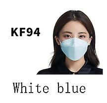 Lauwodun Pileformet Kf95 Voksen ansigtsmaske Voksen Fisk-formet Åndbar Kn94 Tre-dimensionelle Mask-100pcs hvid blå