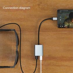 AR-lähetyksen latausmoduuli AR-lasien keskittimen lataussovitin sopii Thunderbird Air-, Rokid-, Xreal Air -älylaseille Hopeanharmaa