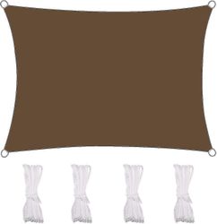 Varjostus purje suorakaiteen muotoinen varjostin Pressu ulkona Vedenpitävä ja Uv-kestävä, 2 * 1.8m, musta ruskea 2*3m