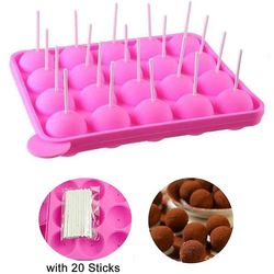 Silikone Cake Pop Bakeware, 20 Runde Silikone Slikkepind Forme