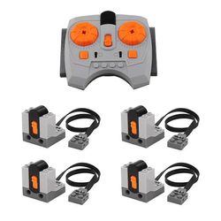 5PCS Power Functions Set 8879 IR Nopeus Säädettävä kaukosäädin 8884 IR-vastaanotin Autojuna T MustaOranssiHarmaa