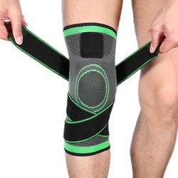 Lohill Knæ Støtte Brace Kompression Strap Ærme Sports Protector Ligament Justerbar Grøn M