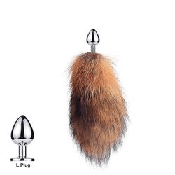 Tail Plug-In Fox Tail Cat Small Props Real Hair Small Tail Detachable Dog Playing Sp Punainen kettu L