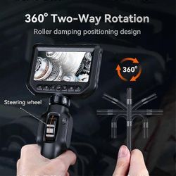 360 ohjaava teollinen endoskooppikamera 4.3 tuuman IPS-näytöllä auton moottorin ja viemärin tarkastukseen