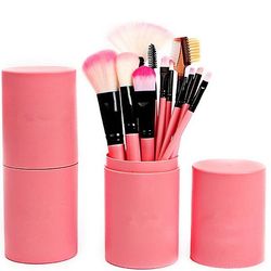 12stk Professionelle makeupbørster Sæt Make Up Værktøjssæt Pulverblanding Skygge Kosmetisk skønhedsbørste med holder
