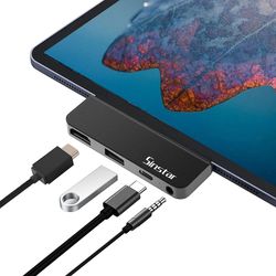 USB 3.0 Type-C-hub til HDMI-adapter 4k Thunderbolt 2 Usb C-hub med Hub 3.0 Tf SD-leserspor Pd for Macbook Pro / Air 2018 - 2020 4 AV 1