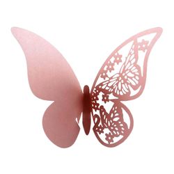 Varychmoo Butterfly Bryllup Navn Place Vin Glas Kort Laser Cut Pearlescent Card Pink 40Pcs 11cm x 7cm