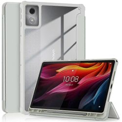 Lenovo Tab K11 Plus TB230XC Case Auto Sleep / Wake PU nahkainen käännettävä tabletin kansi kolminkertainen jalusta Harmaa