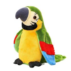 26cm Speak Talking Record Sød papegøje gentager vinkende vinger Elektrisk plys Simulation Papegøje Legetøj Macaw Legetøj Sød Kid Boys Gave