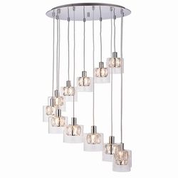 Endon Lighting Endon Verina - 12 Light Spiral Cluster Pendant Chrome, Glas, G9