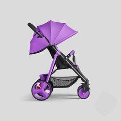 Slowmoose Hög landskapsvagn, Fällbar lättvikt, Paraplyvagnar Med Brickvagn purple frame purple