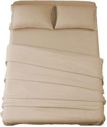 Linkrunning Sengelinned sæt Super Soft Microfiber 1800 Tråd tæller Luksus egyptiske lagner 16-tommer dyb lommeRynke-3 stykke (Taupe, Twin)