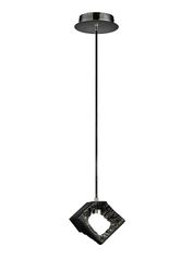 Inspired Lighting Salvio keramiske firkantede skulptur loft vedhæng 1 x 3W LED Chrome, Sort