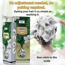 Bubble Plant Hair Dye Shampoo, hiusten väri shampoo, kasvi Bubble Hair Dye Shampoo, välitön luonnollinen hiusvärishampoo Ruskea musta