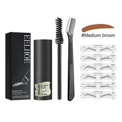 Barsinfi øjenbryn sæl styling kit genanvendelige make-up øjenbryn bærbare vandtæt kosmetisk kit med øjenbryn kort Medium Brown