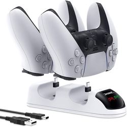 Oplader til Ps5 Dualsense Controller Auarte ladestation til Ps5 Playstation 5 trådløse controllere Dual Usb hurtigoplader