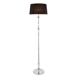 Interiors 1900 Lighting Polina 1 Lys gulvlampe poleret forniksplade med sort skygge, E27