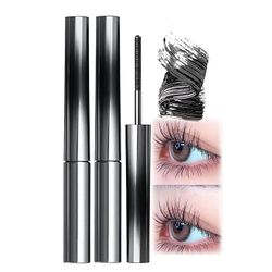 Haobuy Bristleless Metal Mascara, Vattentät Metal Mascara, 3D Mascara Fiber Lashes Svart Smal Icke-fläckig Långvarig 2pcs