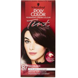 Schwarzkopf Poly Colour Permanent Hair Tint - luonnollinen tummanruskea 87 Punainen musta 87