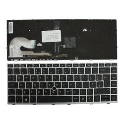 Keyboards4Laptops HP HPM17B56GBJ9301 med Pointer Silver Frame Baggrundsbelyst Sort UK Layout Udskiftning Laptop Tastatur