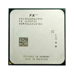 FX-4300 CPU - Socket AM3+, 4 ydintä, 4 säiettä, 3,8 GHz, 4 Mt L3-välimuisti, 95 W.