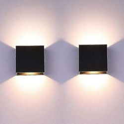 70% alennus -70% alennus -2pack led-seinävalaisin sisätiloissa ylös alas seinävalaisin musta seinävalaisin moderni 6w alumiinivalaistus olohuoneese...