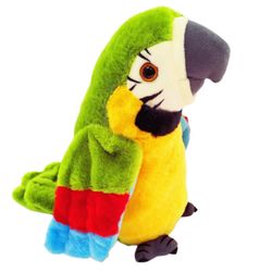 Puhuva papukaija toistaa mitä sanot pehmolelu elektroninen papukaija lapsille lahjaksi vihreä