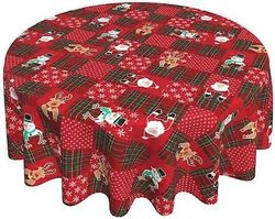 60 tuuman pyöreä pöytäliina joulupöytäliina joulupöytäliina, pestävä lomapöytäliina pöydälle, juhlille, illalliselle
